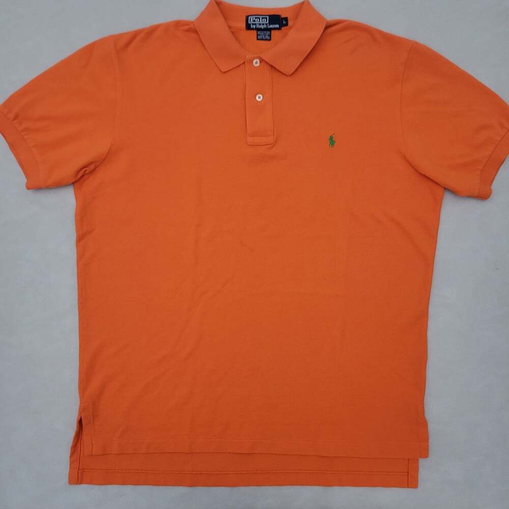 Polo Ralph Lauren- Orange Cotton Short Sleeve Shirt Mens Large